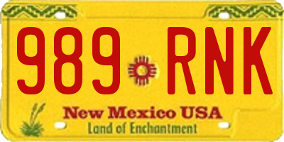 NM license plate 989RNK
