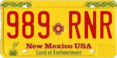 NM license plate 989RNR