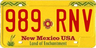 NM license plate 989RNV