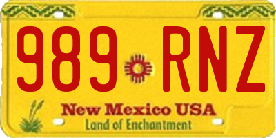 NM license plate 989RNZ