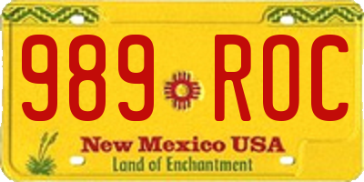 NM license plate 989ROC