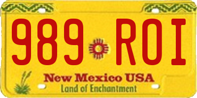 NM license plate 989ROI