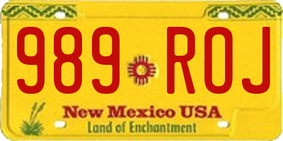 NM license plate 989ROJ