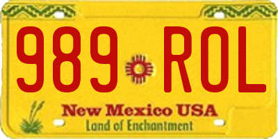 NM license plate 989ROL