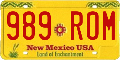 NM license plate 989ROM