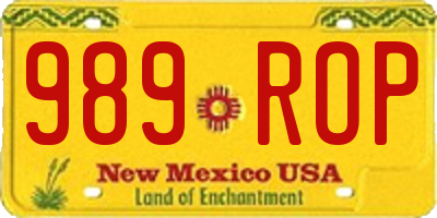 NM license plate 989ROP