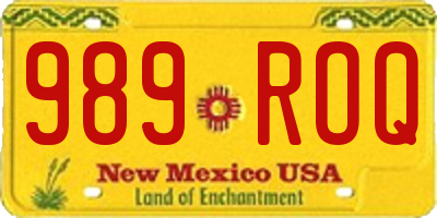 NM license plate 989ROQ