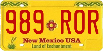 NM license plate 989ROR