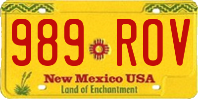 NM license plate 989ROV