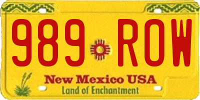 NM license plate 989ROW