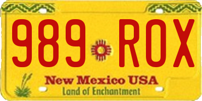 NM license plate 989ROX