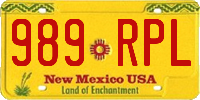 NM license plate 989RPL