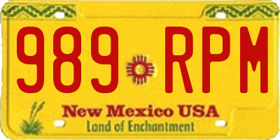 NM license plate 989RPM