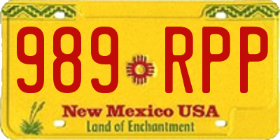 NM license plate 989RPP
