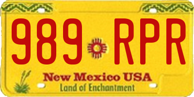 NM license plate 989RPR