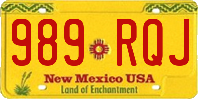 NM license plate 989RQJ