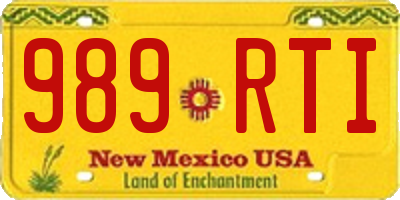 NM license plate 989RTI