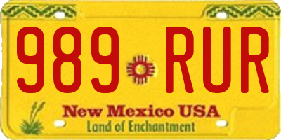 NM license plate 989RUR