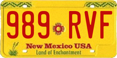 NM license plate 989RVF