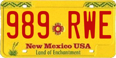 NM license plate 989RWE