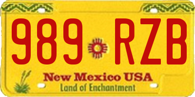 NM license plate 989RZB