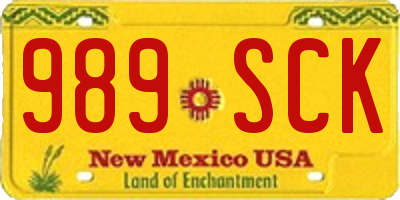 NM license plate 989SCK