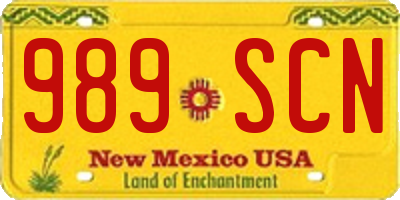 NM license plate 989SCN