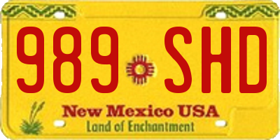 NM license plate 989SHD