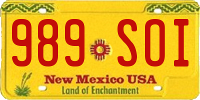 NM license plate 989SOI
