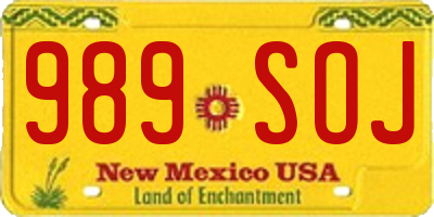 NM license plate 989SOJ
