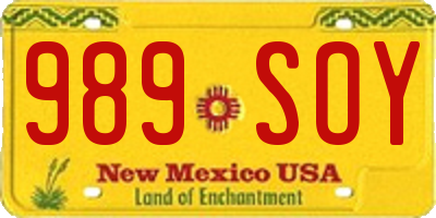 NM license plate 989SOY