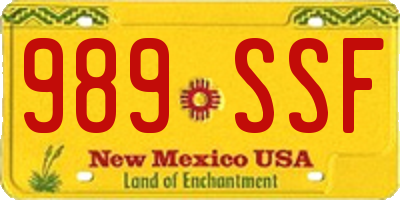 NM license plate 989SSF