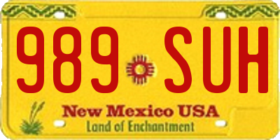 NM license plate 989SUH