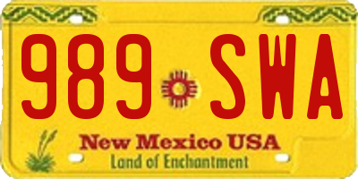 NM license plate 989SWA