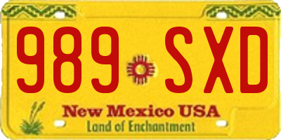 NM license plate 989SXD