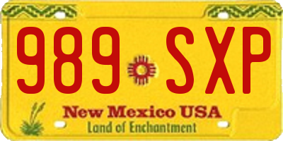 NM license plate 989SXP