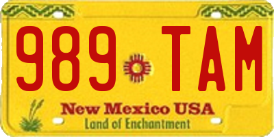 NM license plate 989TAM