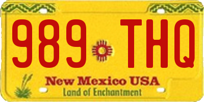 NM license plate 989THQ
