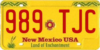 NM license plate 989TJC