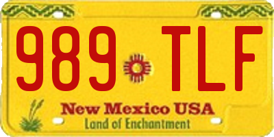 NM license plate 989TLF