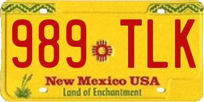 NM license plate 989TLK