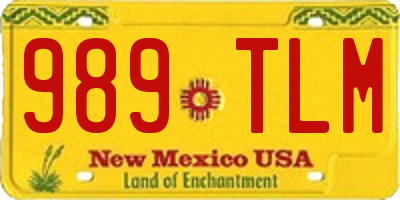 NM license plate 989TLM