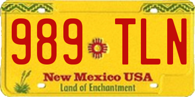 NM license plate 989TLN