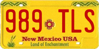 NM license plate 989TLS
