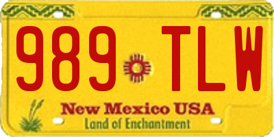 NM license plate 989TLW