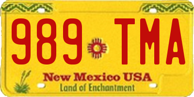 NM license plate 989TMA