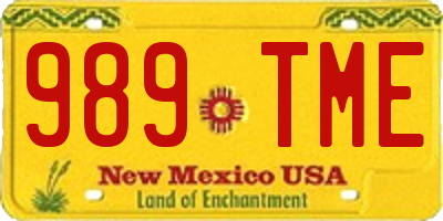 NM license plate 989TME
