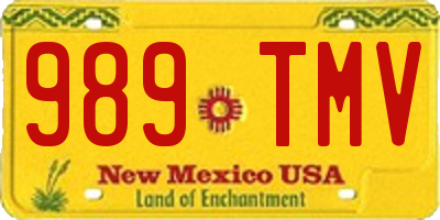 NM license plate 989TMV