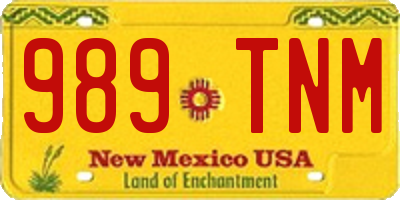 NM license plate 989TNM