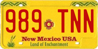 NM license plate 989TNN